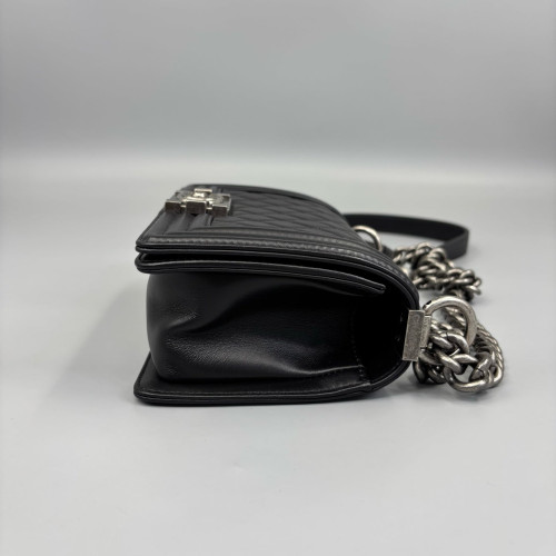 Chanel Quilted Mini Boy Flap Calfskin Black Chanel Quilted Mini Boy Flap Calfskin Black