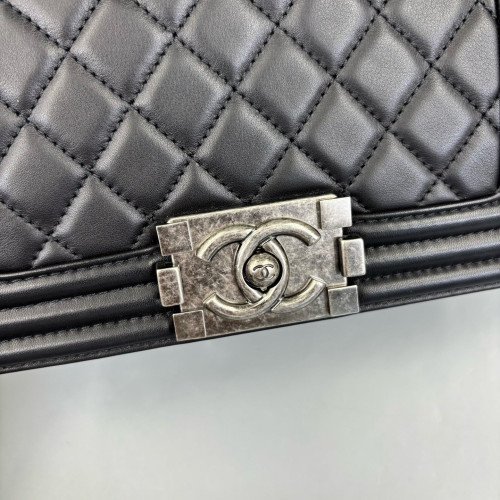 Chanel Quilted Mini Boy Flap Calfskin Black Chanel Quilted Mini Boy Flap Calfskin Black