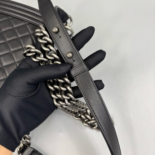 Chanel Quilted Mini Boy Flap Calfskin Black Chanel Quilted Mini Boy Flap Calfskin Black