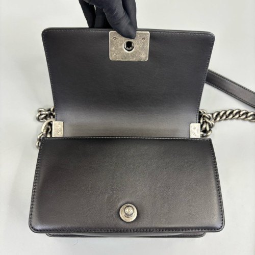 Chanel Quilted Mini Boy Flap Calfskin Black Chanel Quilted Mini Boy Flap Calfskin Black