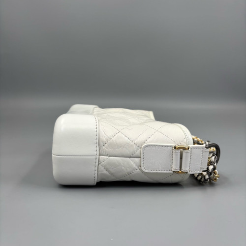 Chanel Quilted Small Gabrielle Hobo Calfskin White Chanel Quilted Small Gabrielle Hobo Calfskin White