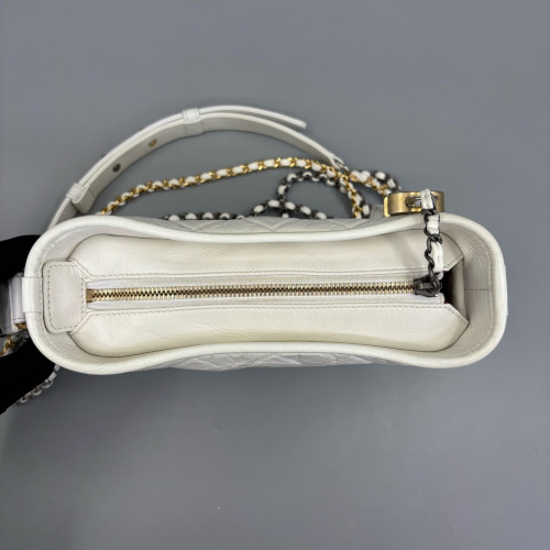 Chanel Quilted Small Gabrielle Hobo Calfskin White Chanel Quilted Small Gabrielle Hobo Calfskin White