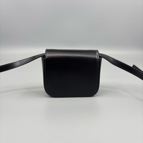 Celine Triomphe Mini Claude Shoulder Bag Calfskin Black