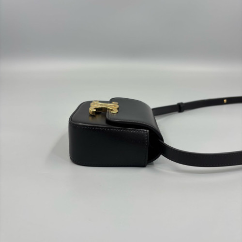 Celine Triomphe Mini Claude Shoulder Bag Calfskin Black