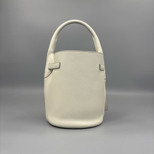 Celine Nano Big Bag Bucket Grained Calfskin White Celine Nano Big Bag Bucket Grained Calfskin White