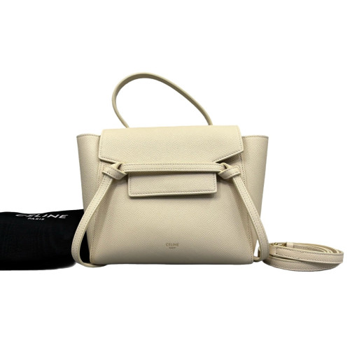 Celine Nano Belt Bag Saffiano Calfskin Beige Mystic White
