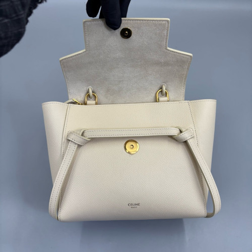 Celine Nano Belt Bag Saffiano Calfskin Beige Mystic White