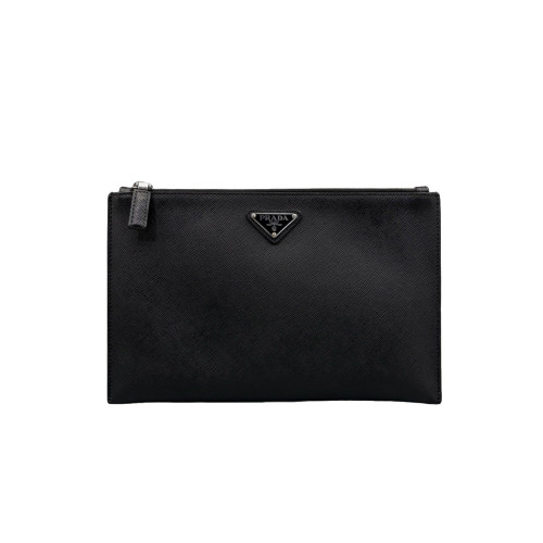 Prada Bill Pouch Saffiano Calfskin Black