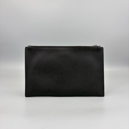 Prada Bill Pouch Saffiano Calfskin Black