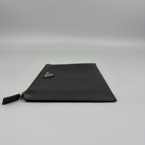 Prada Bill Pouch Saffiano Calfskin Black