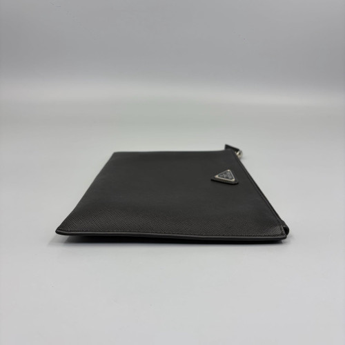 Prada Bill Pouch Saffiano Calfskin Black