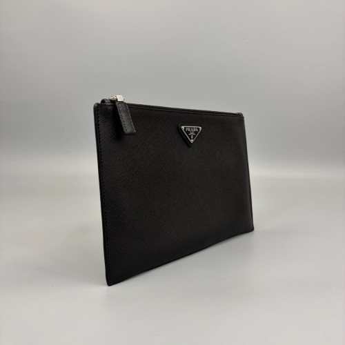 Prada Bill Pouch Saffiano Calfskin Black