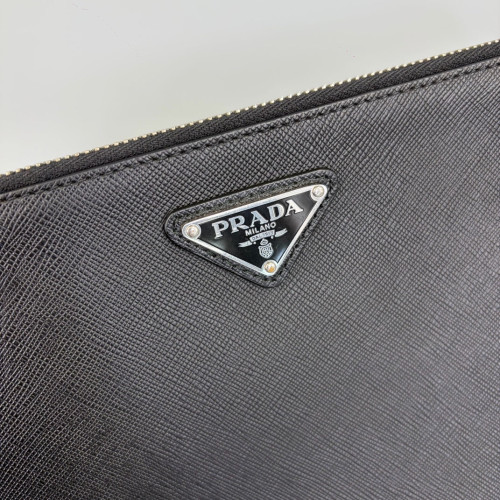 Prada Bill Pouch Saffiano Calfskin Black
