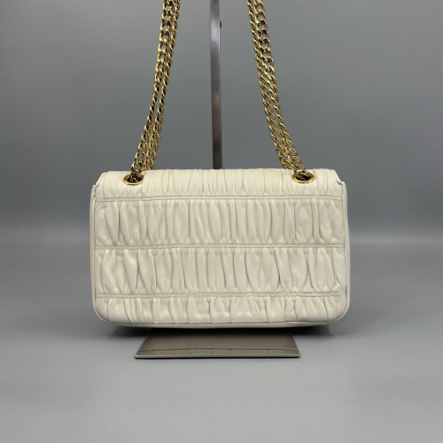 Prada Shoulder Bag Crumpled Calfskin White