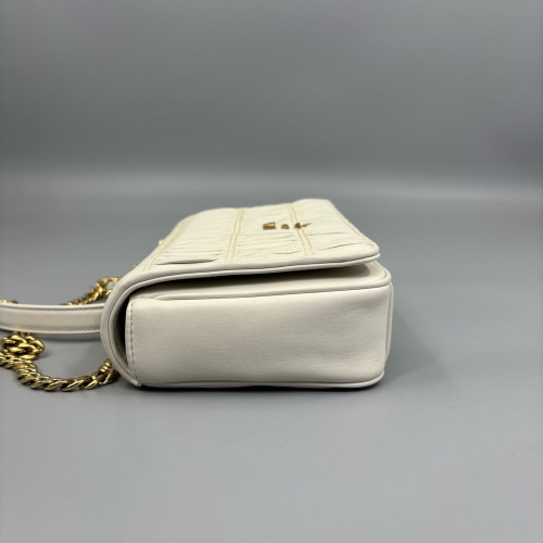 Prada Shoulder Bag Crumpled Calfskin White