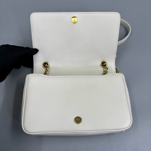 Prada Shoulder Bag Crumpled Calfskin White