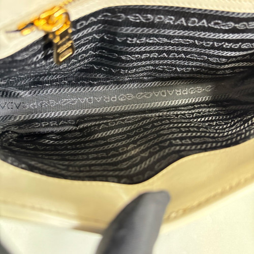 Prada Shoulder Bag Crumpled Calfskin White