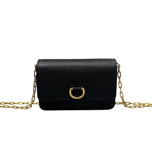 Burberry Wallet On Chain WOC Calfskin Black