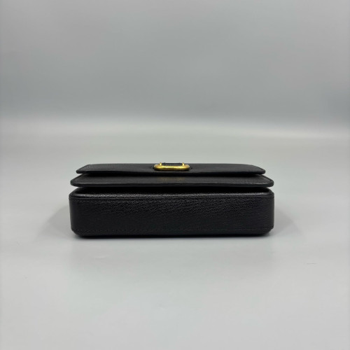 Burberry Wallet On Chain WOC Calfskin Black