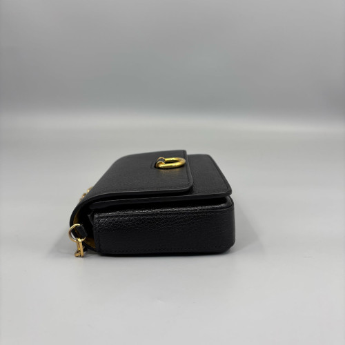 Burberry Wallet On Chain WOC Calfskin Black