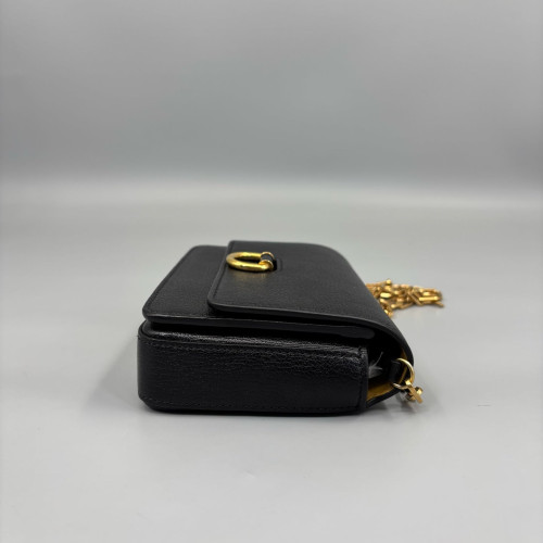 Burberry Wallet On Chain WOC Calfskin Black