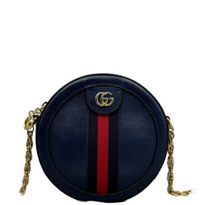 Gucci Mini Ophidia Round Bag Calfskin Blue