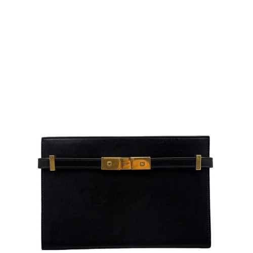 Yves Saint Laurent Small Manhattan Shoulder Bag Calfskin Black