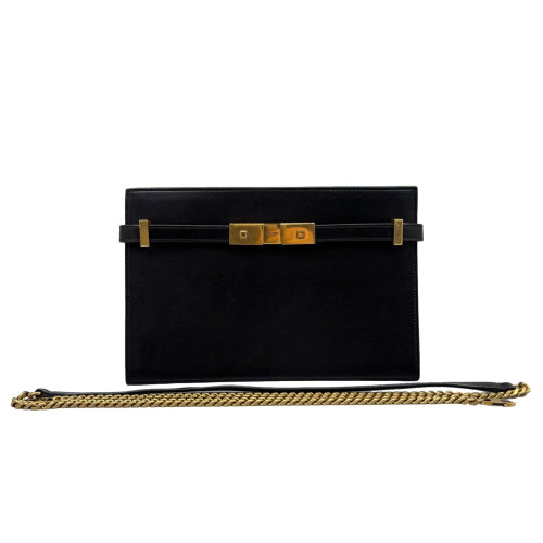 Yves Saint Laurent Small Manhattan Shoulder Bag Calfskin Black