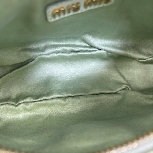 Miu Miu Mini Wander Hobo Crumpled Lambskin Nappa Green