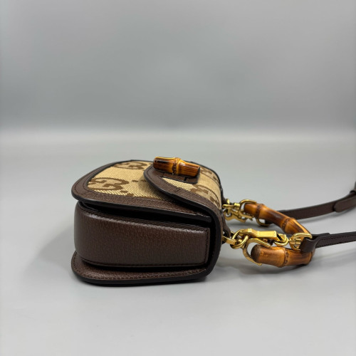 Gucci Bamboo Bamboo 1947 Mini Monogram Jumbo GG Beige Brown Gucci Bamboo Bamboo 1947 Mini Monogram Jumbo GG Beige Brown