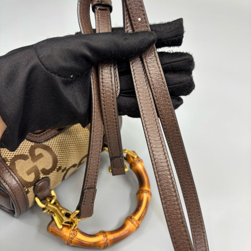 Gucci Bamboo Bamboo 1947 Mini Monogram Jumbo GG Beige Brown Gucci Bamboo Bamboo 1947 Mini Monogram Jumbo GG Beige Brown