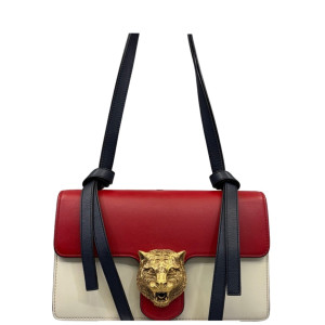 Gucci Small RE(BELLE) Shoulder Bag Calfskin Red White Black