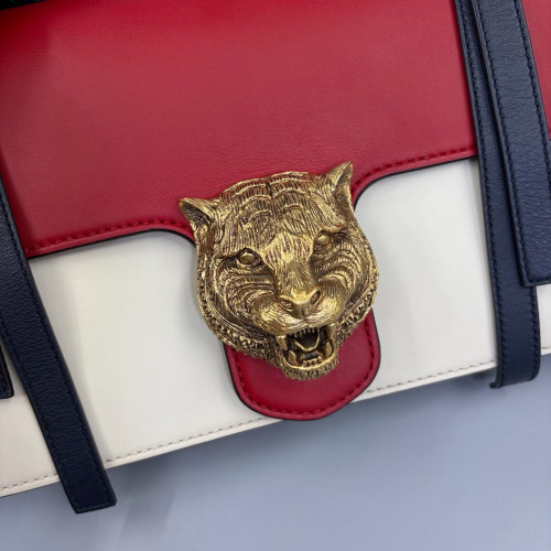 Gucci Small RE(BELLE) Shoulder Bag Calfskin Red White Black