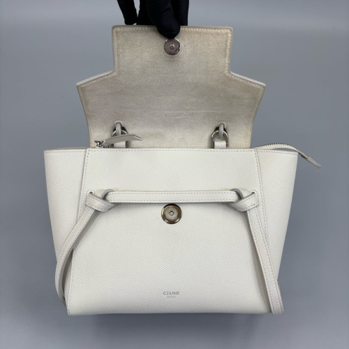 Celine Nano Belt Bag Saffiano Calfskin White
