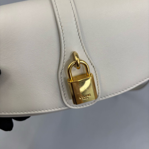 Celine Tabou Calfskin White