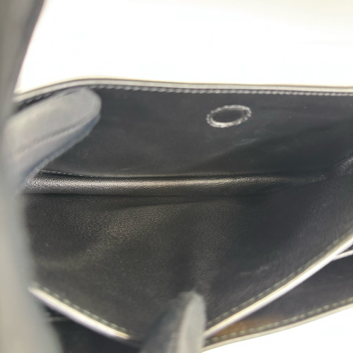 Prada Medium Cahier Calfskin Black White