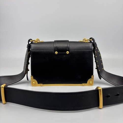 Prada Small Cahier Saffiano Calfskin Black Prada Small Cahier Saffiano Calfskin Black