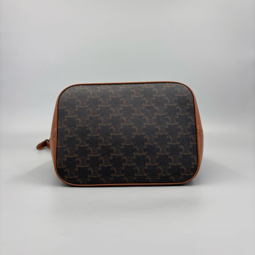 Celine Triomphe Triomphe Bucket Bag Mediun Triomphe Brown