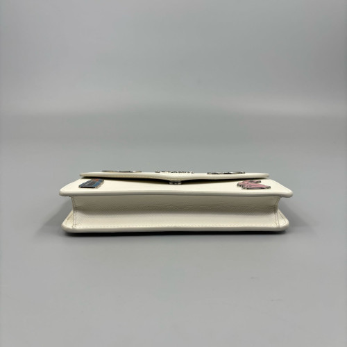 Prada Wallet On Chain WOC Saffiano Calfskin White