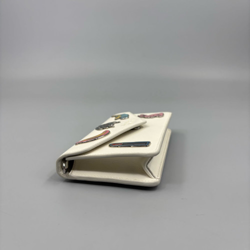 Prada Wallet On Chain WOC Saffiano Calfskin White