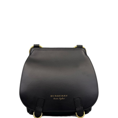 Burberry Saddle Bag Calfskin Black