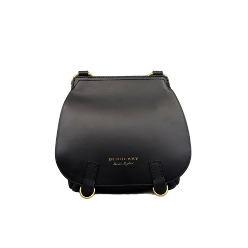 Burberry Saddle Bag Calfskin Black