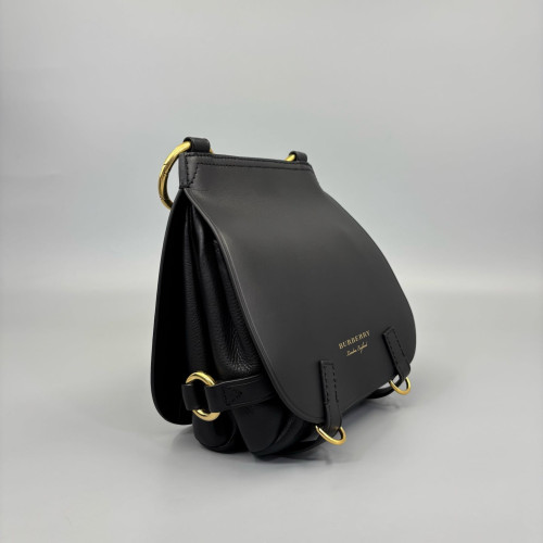 Burberry Saddle Bag Calfskin Black