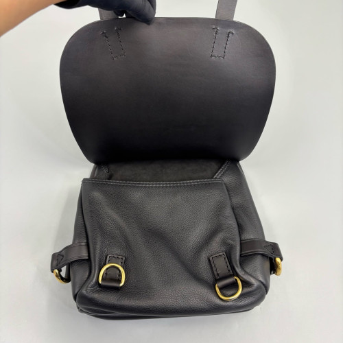 Burberry Saddle Bag Calfskin Black