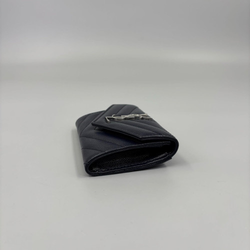Yves Saint Laurent Continental Wallet Caviar Dark Blue