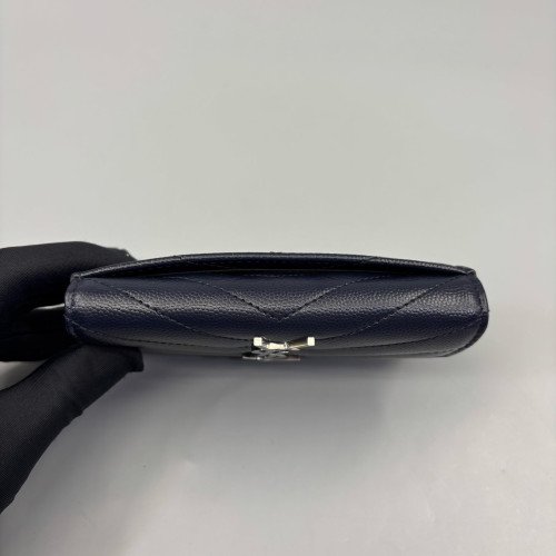 Yves Saint Laurent Continental Wallet Caviar Dark Blue