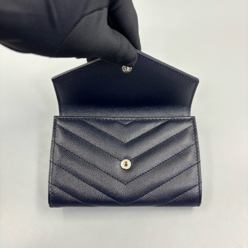 Yves Saint Laurent Continental Wallet Caviar Dark Blue