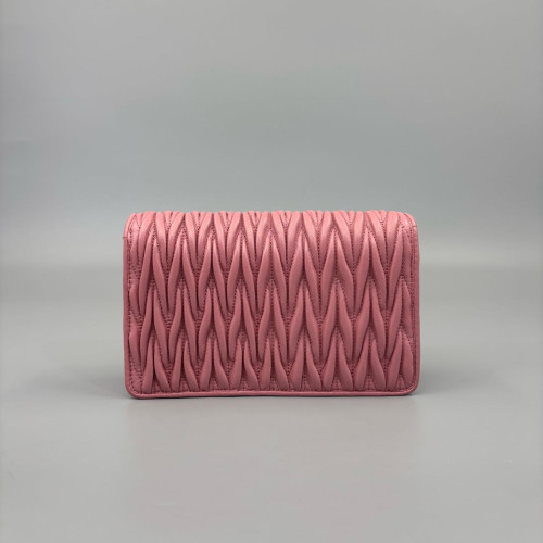Miu Miu Shoulder Bag Crumpled Lambskin Pink