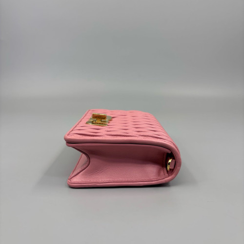 Miu Miu Shoulder Bag Crumpled Lambskin Pink