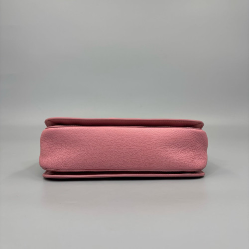 Miu Miu Madras Top Handle Shoulder Bag Grained Calfskin Pink